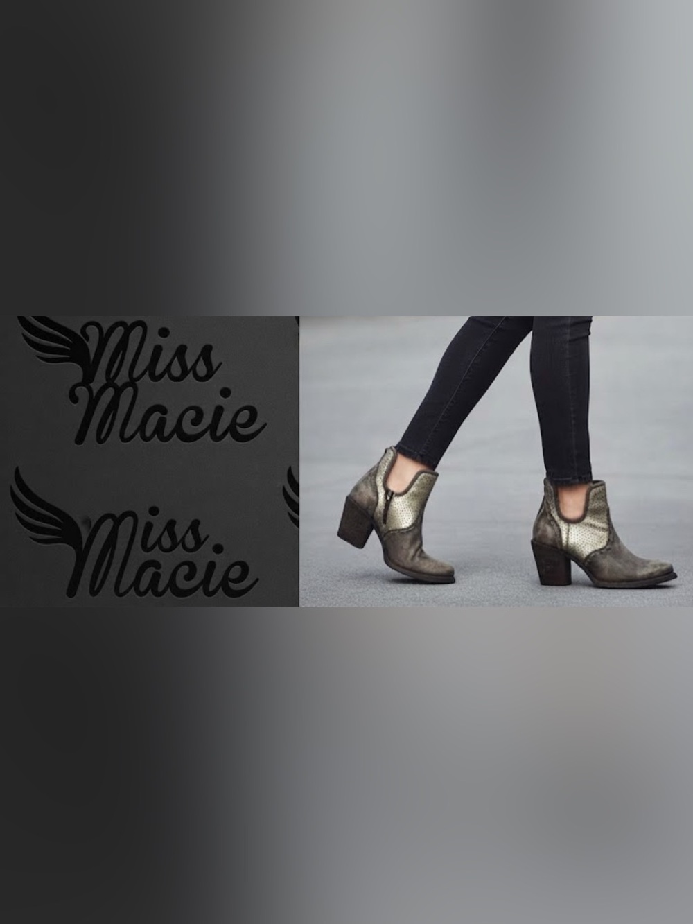 Authentic Miss Macie distressed leather designer western ankle cowboy boots sz 6